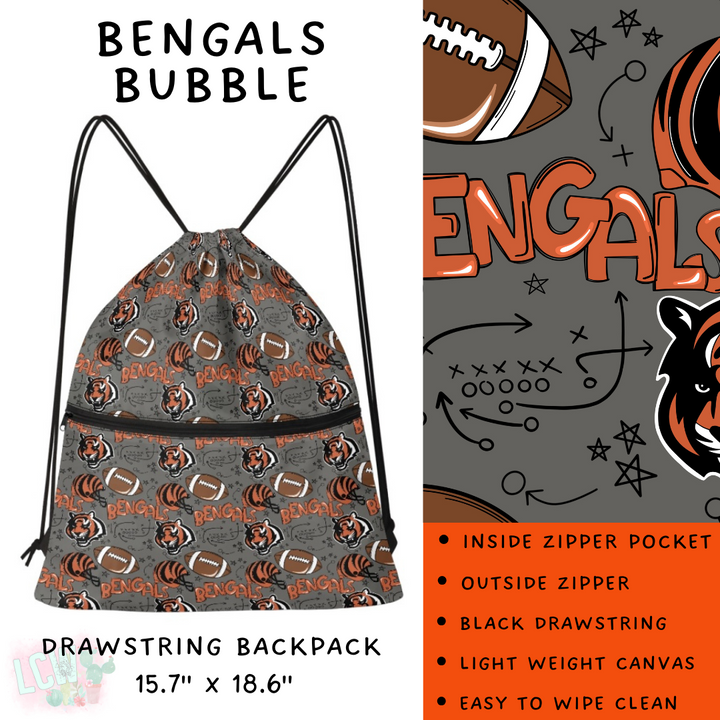 Batch #420 - End Zone Gear - Closes 9/26 - ETA mid Nov - Bengals Bubble Drawstring Backpack