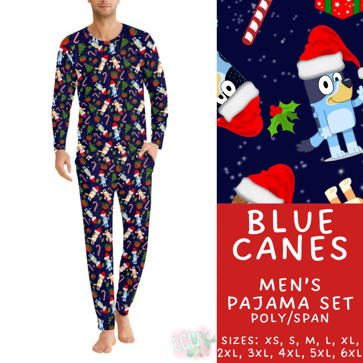 Batch #431 - Character Christmas Pajamas - Closes 10/16 - ETA late Nov - Blue Canes Men's Pajama Set