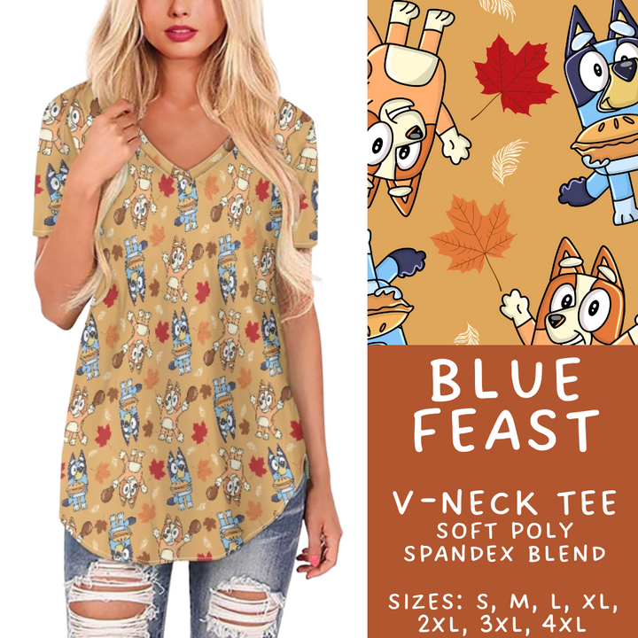 Batch #409 - Character Fall 2 - Closes 9/8 - ETA late October - Blue Feast V-Neck Tee
