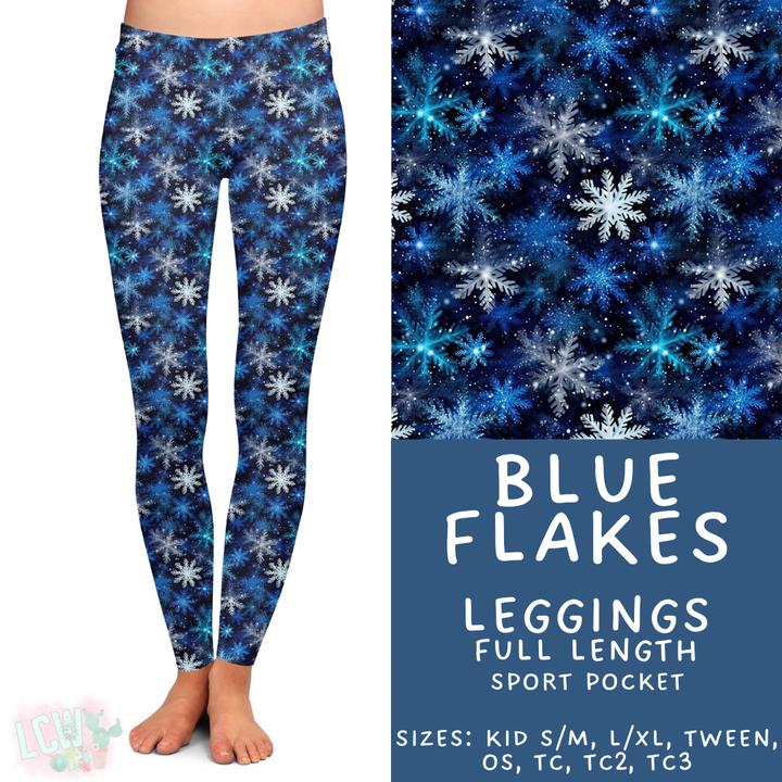 Batch #439 - Winter Watercolor 2 - Closes 10/30 - ETA mid Dec - Blue Flakes Full Length Leggings
