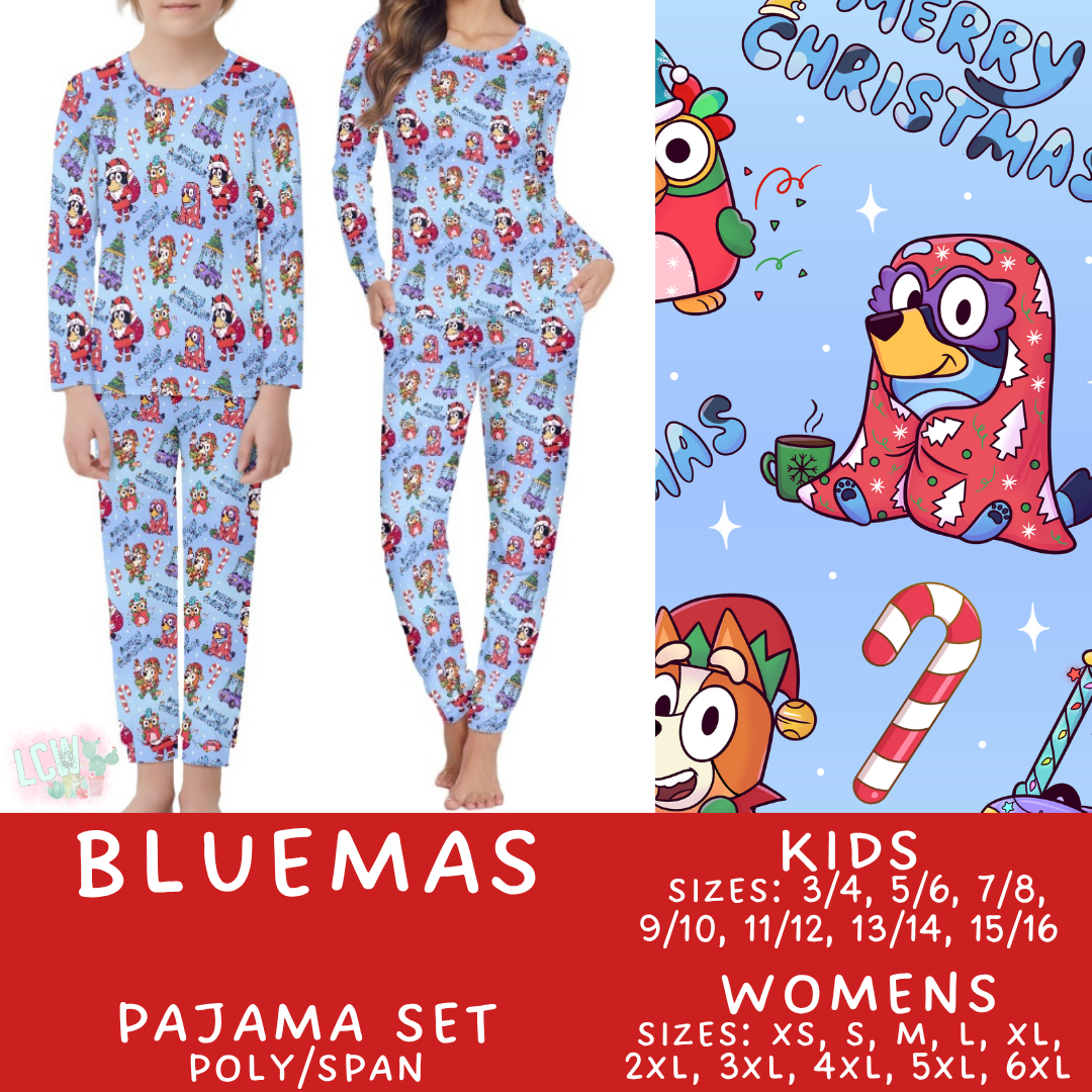 Batch #431 - Character Christmas Pajamas - Closes 10/16 - ETA late Nov - Bluemas Women's & Kid's Pajama Set