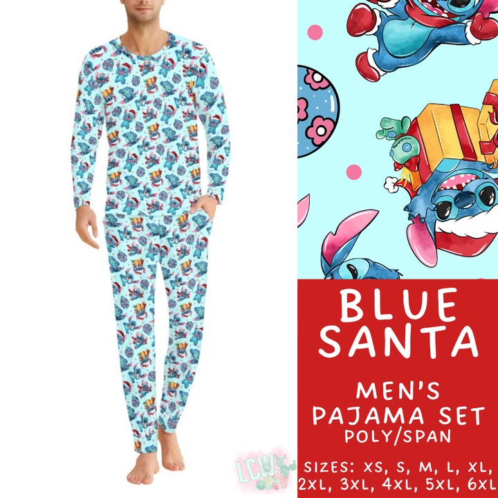Batch #430 - Magical Christmas Family Pajamas - Closes 10/15 - ETA late Nov - Blue Santa Men's Pajama Set