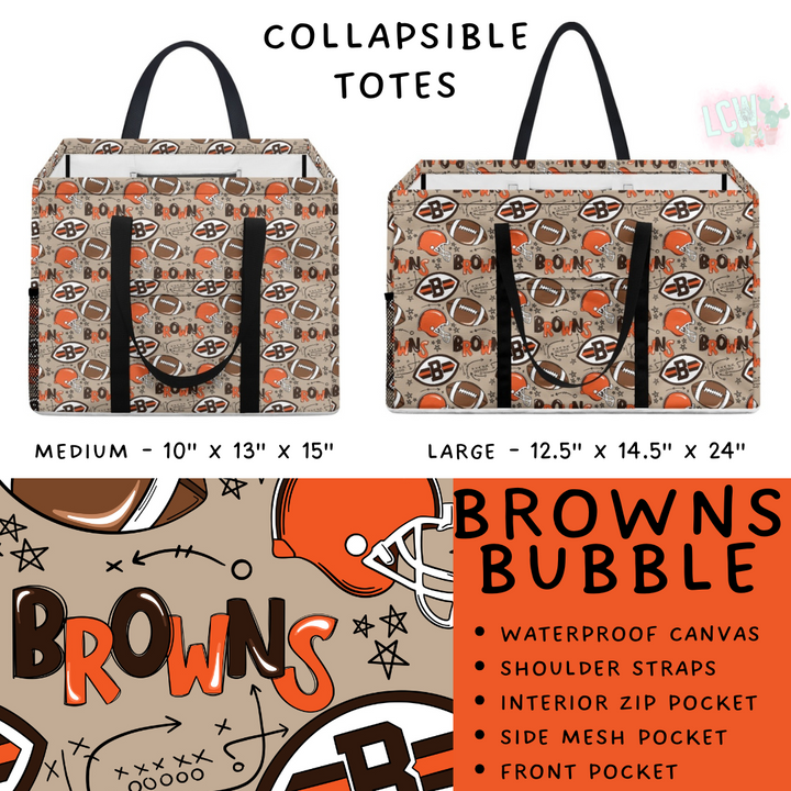 Batch #420 - End Zone Gear - Closes 9/26 - ETA mid Nov - Browns Bubble Collapsible Tote