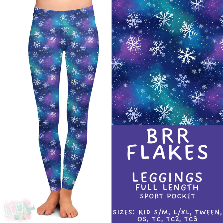 Batch #439 - Winter Watercolor 2 - Closes 10/30 - ETA mid Dec - Brr Flakes Full Length Leggings