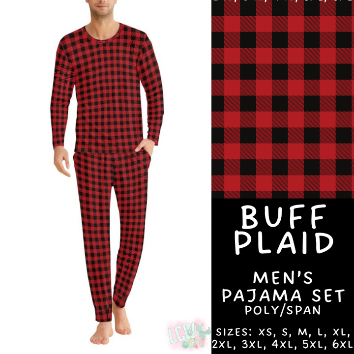 Batch #412 - Christmas Family Pajamas 2 - Closes 9/12 - ETA late October - Buff Plaid Men's Pajama Set
