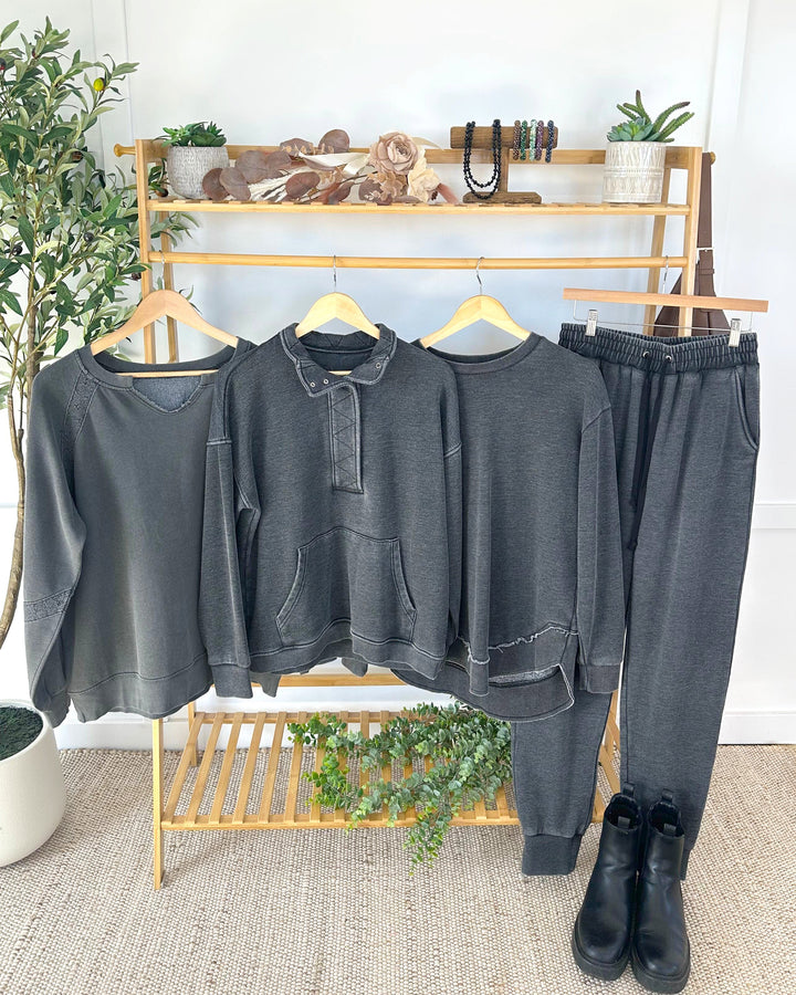 IN STOCK Vintage Wash Joggers - Black