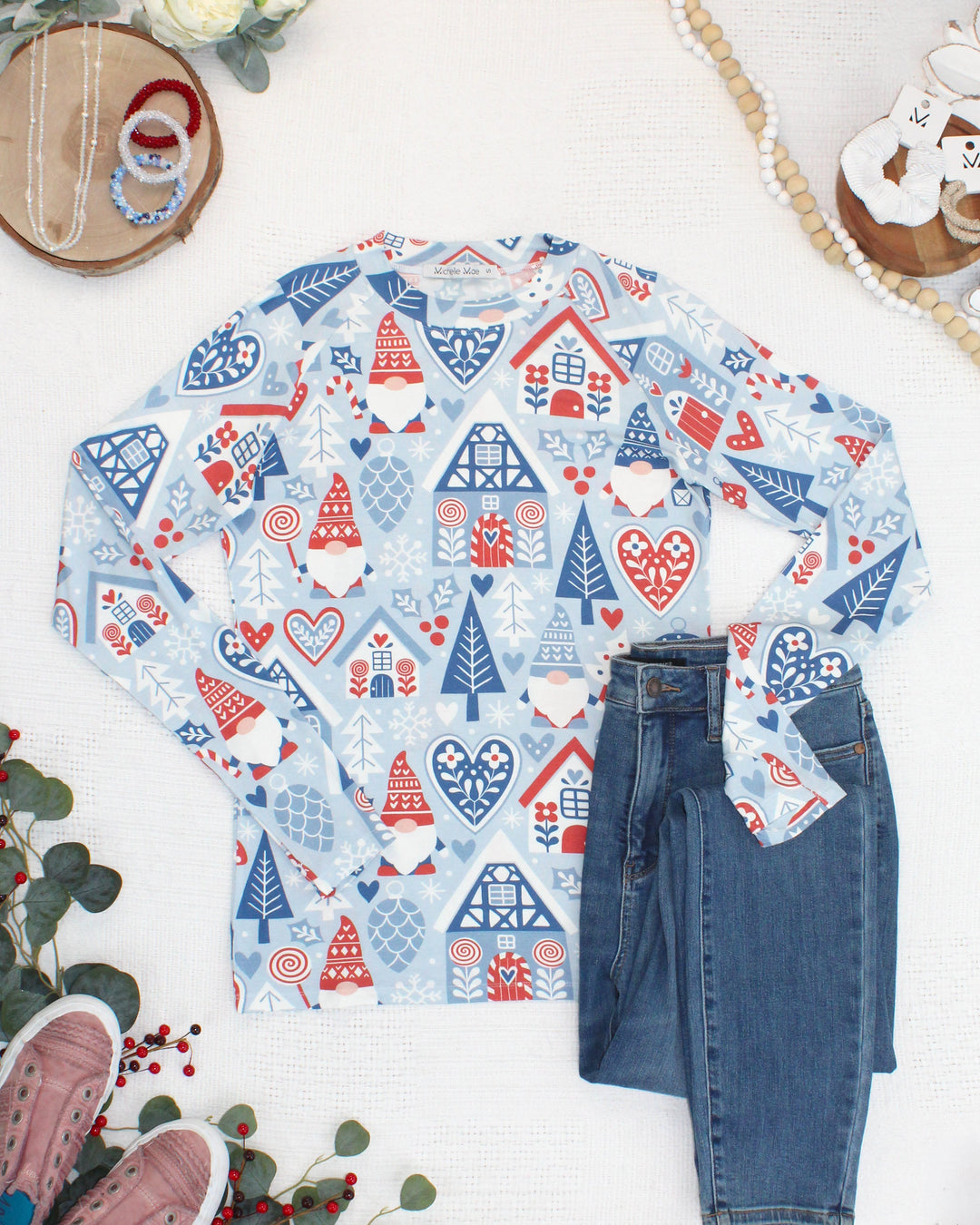 IN STOCK Blair Long Sleeve Top - Winter Gnome