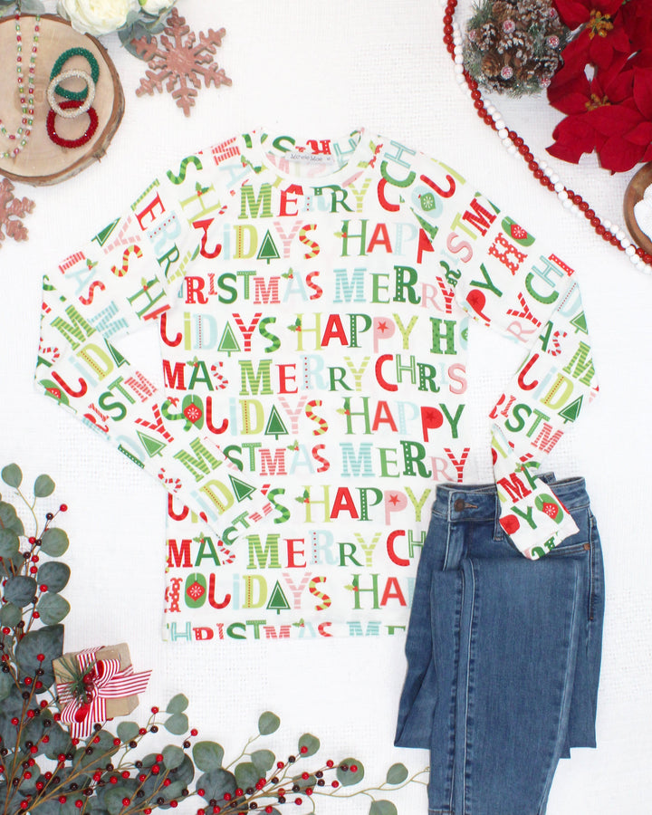 IN STOCK Blair Long Sleeve Top - Merry Christmas