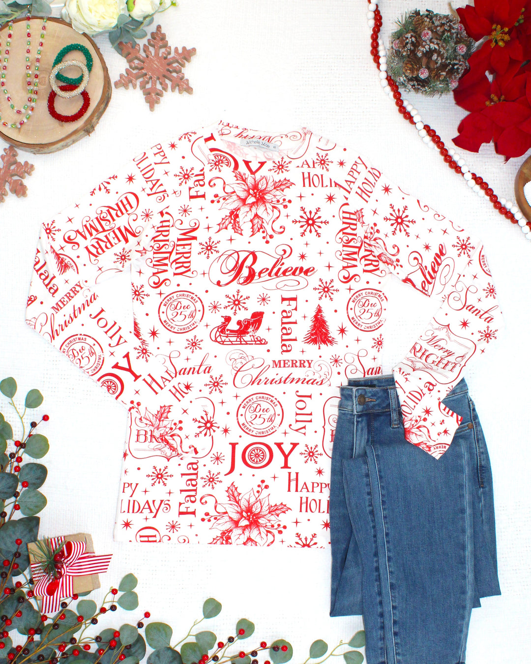IN STOCK Blair Long Sleeve Top - Merry &amp; Bright