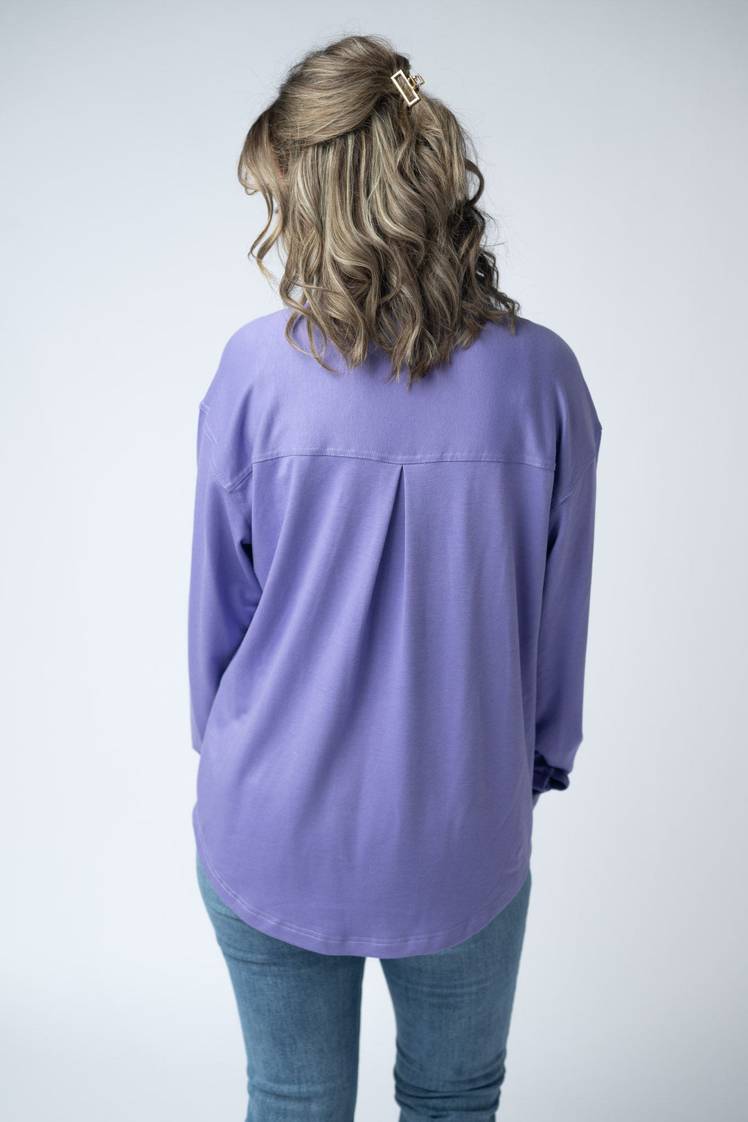 IN STOCK Brenna Button Down Top - Purple