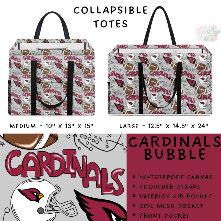 Batch #420 - End Zone Gear - Closes 9/26 - ETA mid Nov - Cardinals Bubble Collapsible Tote
