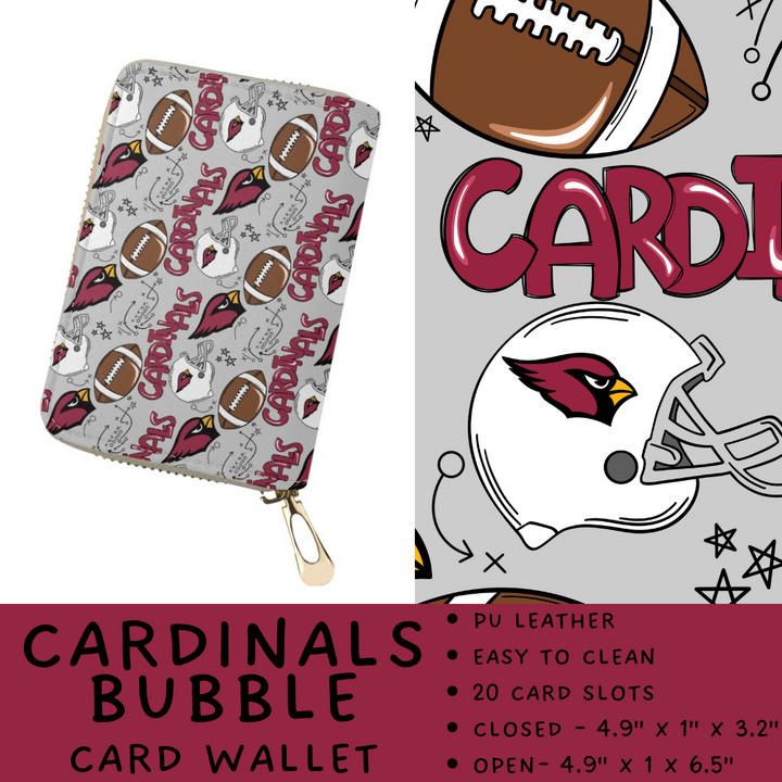 Batch #420 - End Zone Gear - Closes 9/26 - ETA mid Nov - Cardinals Bubble Card Wallet