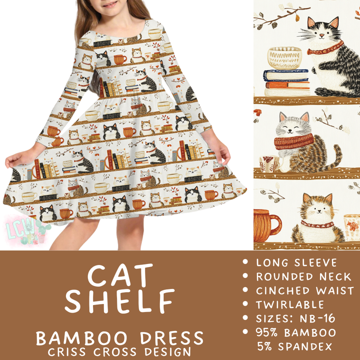 Batch #444 - Long Sleeve Bamboo Dress - Closes 11/7 - ETA late Dec - Cat Shelf Long Sleeve Criss-Cross Bamboo Dress