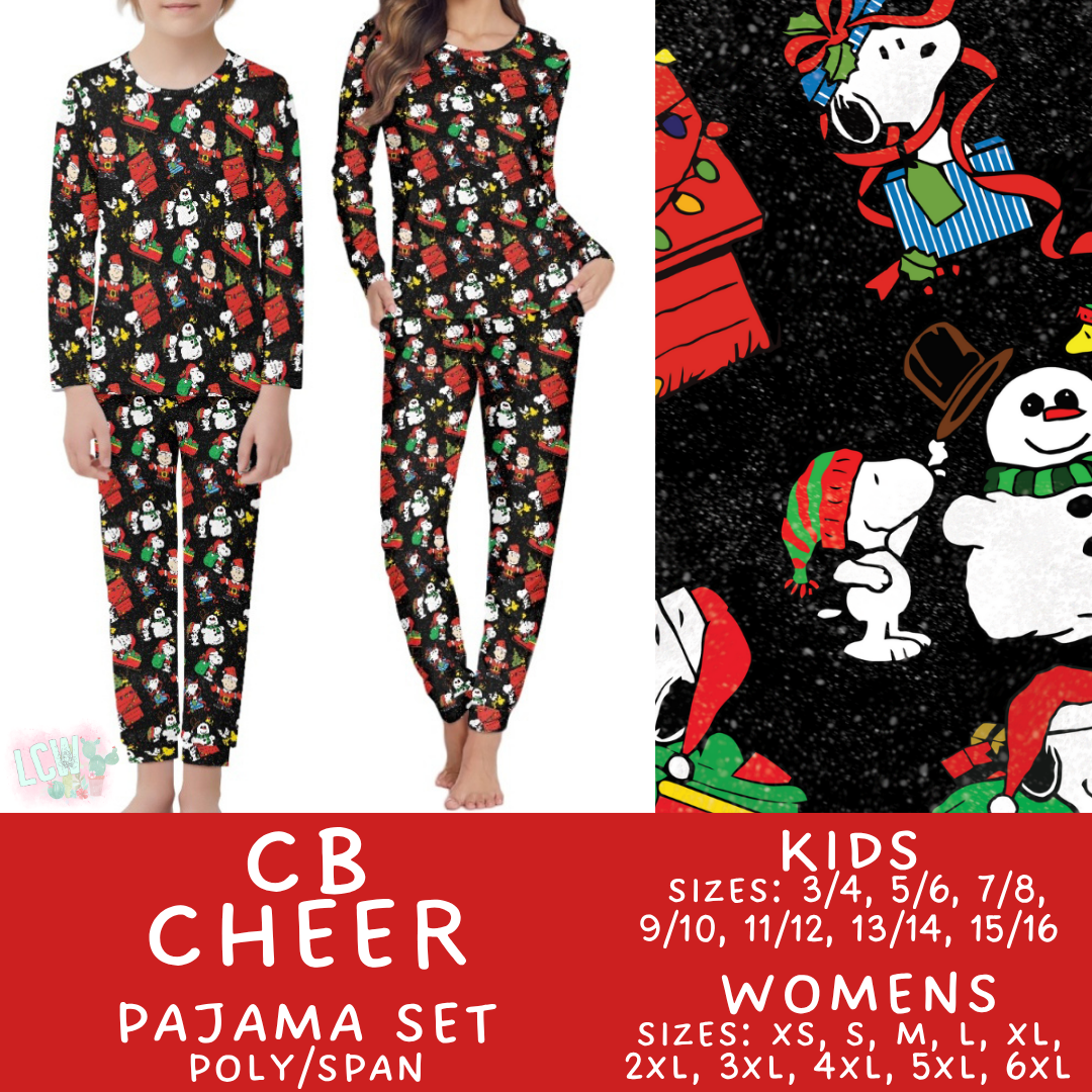 Batch #431 - Character Christmas Pajamas - Closes 10/16 - ETA late Nov - CB Cheer Women's & Kid's Pajama Set