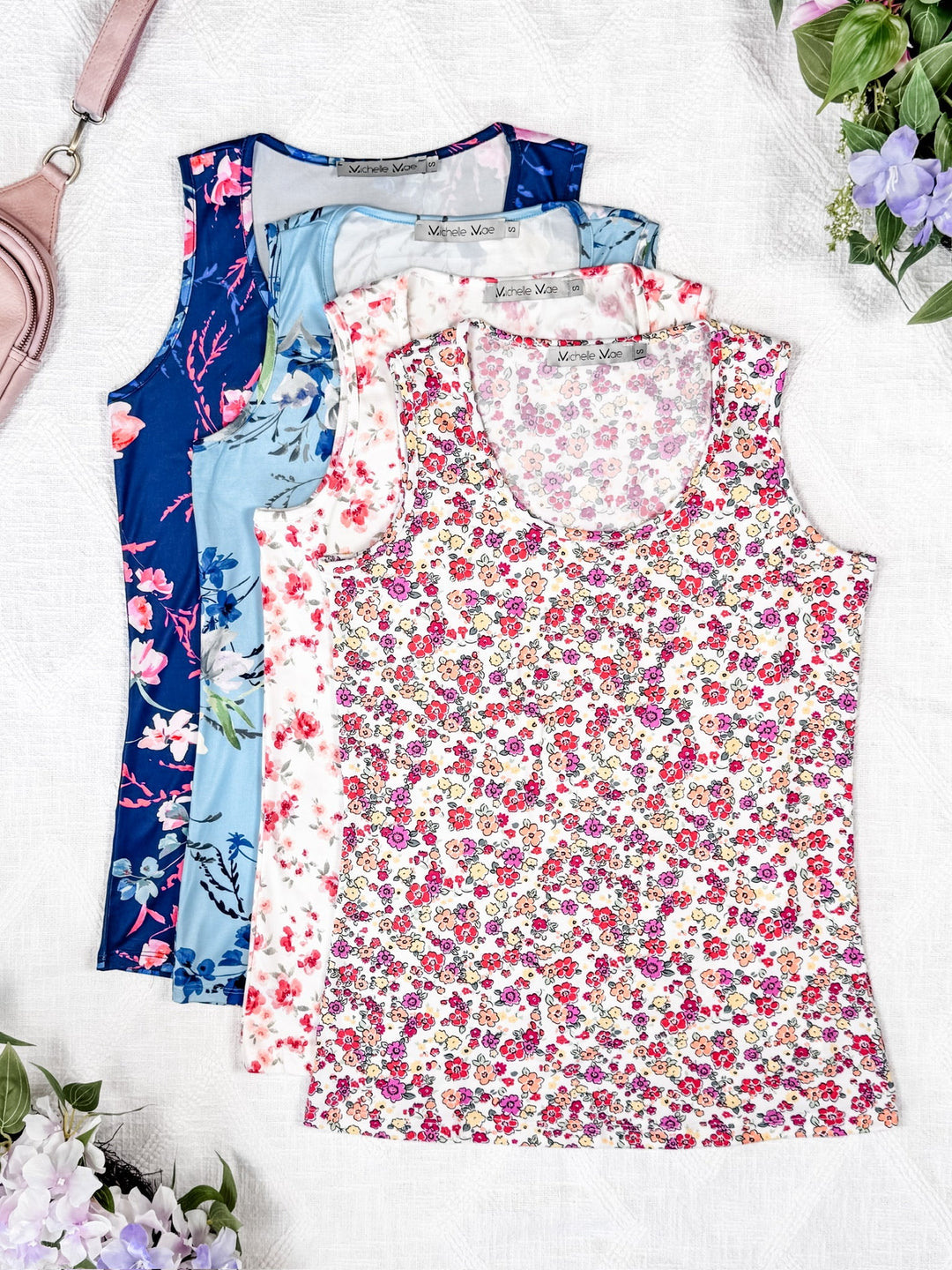 IN STOCK Luxe Crew Tank - Navy Floral Bliss FINAL SALE