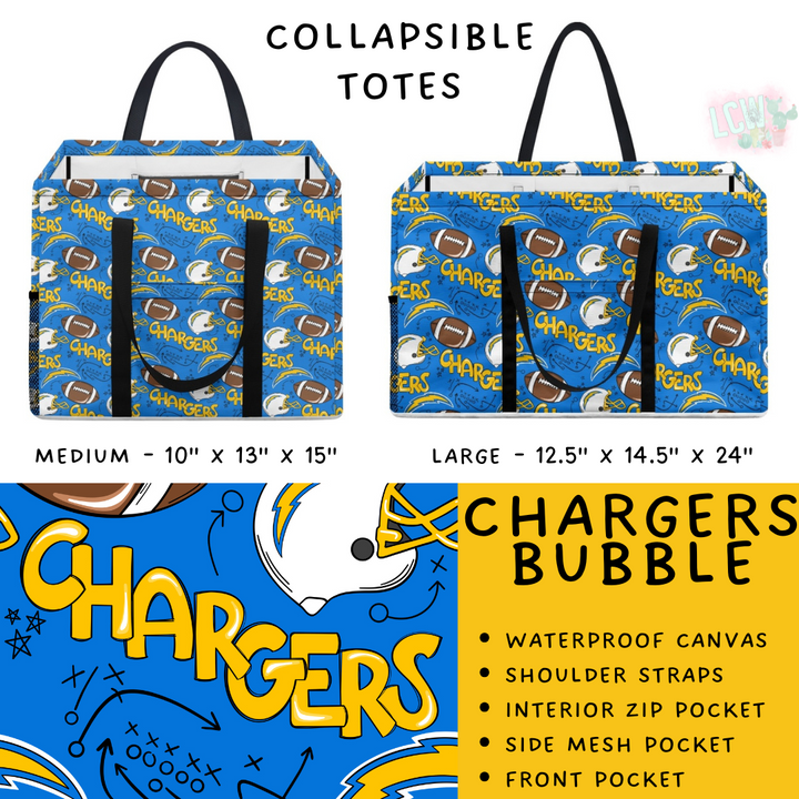 Batch #420 - End Zone Gear - Closes 9/26 - ETA mid Nov - Chargers Bubble Collapsible Tote