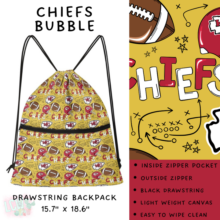Batch #420 - End Zone Gear - Closes 9/26 - ETA mid Nov - Chiefs Bubble Drawstring Backpack