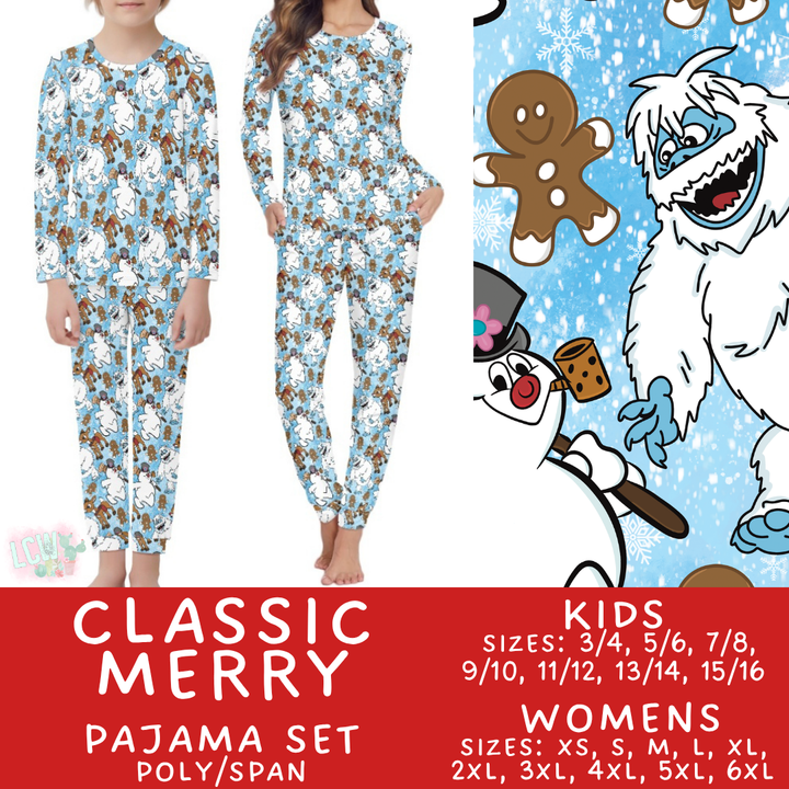Batch #431 - Character Christmas Pajamas - Closes 10/16 - ETA late Nov - Classic Merry Women's & Kid's Pajama Set