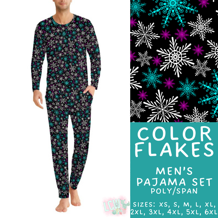 Batch #425 - Winter Family Pajamas - Closes 10/6 - ETA late Nov - Color Flakes Men's Pajama Set