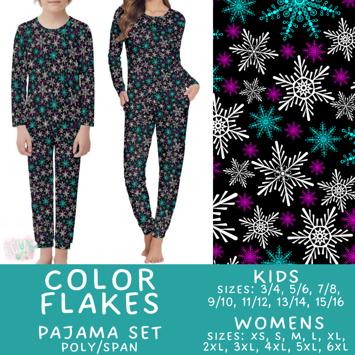 Batch #425 - Winter Family Pajamas - Closes 10/6 - ETA late Nov - Color Flakes Women's & Kid's Pajama Set