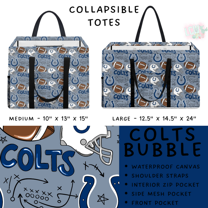 Batch #420 - End Zone Gear - Closes 9/26 - ETA mid Nov - Colts Bubble Collapsible Tote