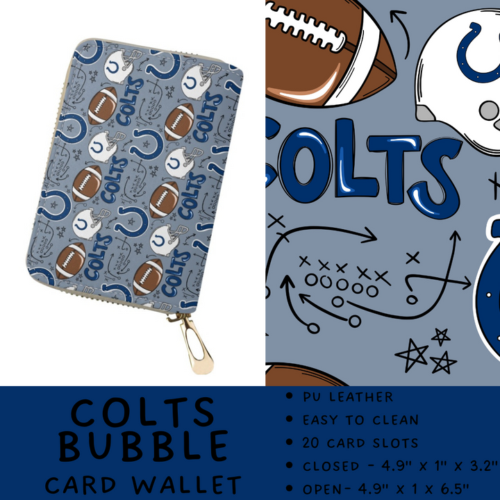 Batch #420 - End Zone Gear - Closes 9/26 - ETA mid Nov - Colts Bubble Card Wallet