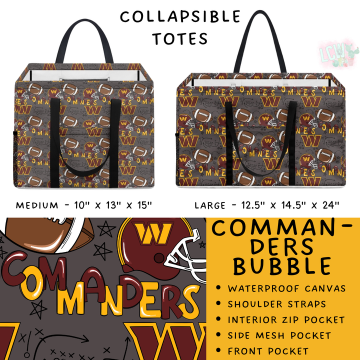 Batch #420 - End Zone Gear - Closes 9/26 - ETA mid Nov - Commanders Bubble Collapsible Tote