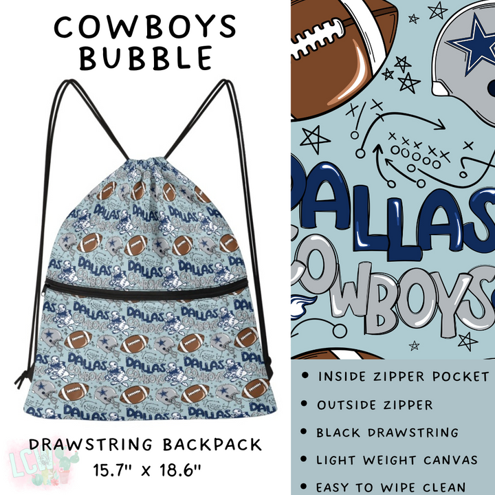 Batch #420 - End Zone Gear - Closes 9/26 - ETA mid Nov - Cowboys Bubble Drawstring Backpack