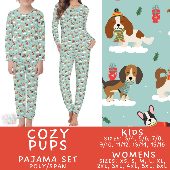 Batch #425 - Winter Family Pajamas - Closes 10/6 - ETA late Nov - Cozy Pups Women's & Kid's Pajama Set