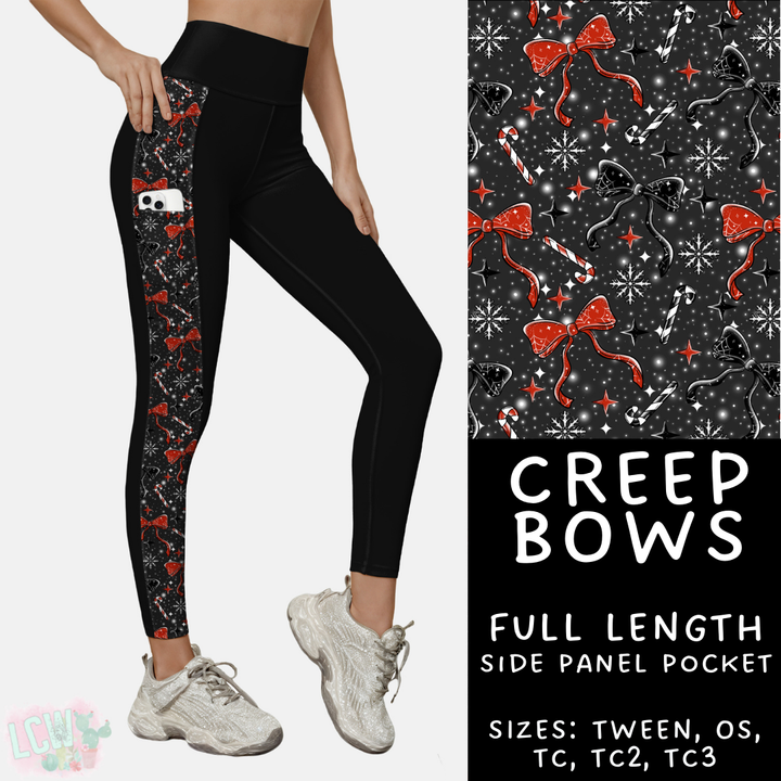 Batch #413 - Merry Creepmas 2 - Closes 9/15 - ETA early November - Creep Bows Side Panel Pocket Leggings