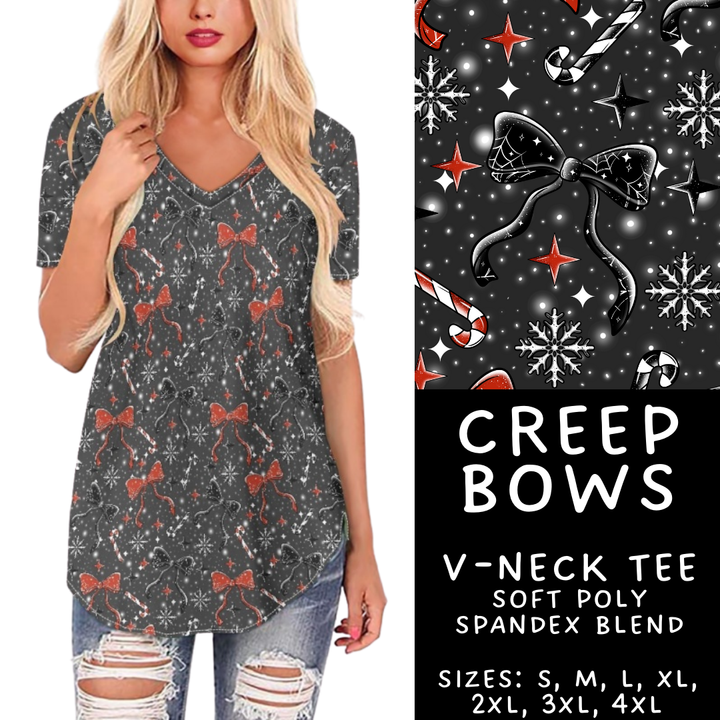 Batch #413 - Merry Creepmas 2 - Closes 9/15 - ETA early November - Creep Bows V-Neck Tee