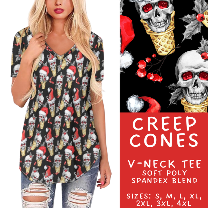 Batch #413 - Merry Creepmas 2 - Closes 9/15 - ETA early November - Creep Cones V-Neck Tee