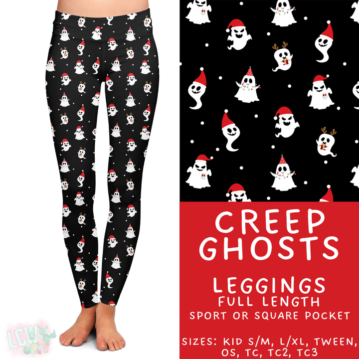 Batch #413 - Merry Creepmas 2 - Closes 9/15 - ETA early November - Creep Ghosts Full Length Leggings