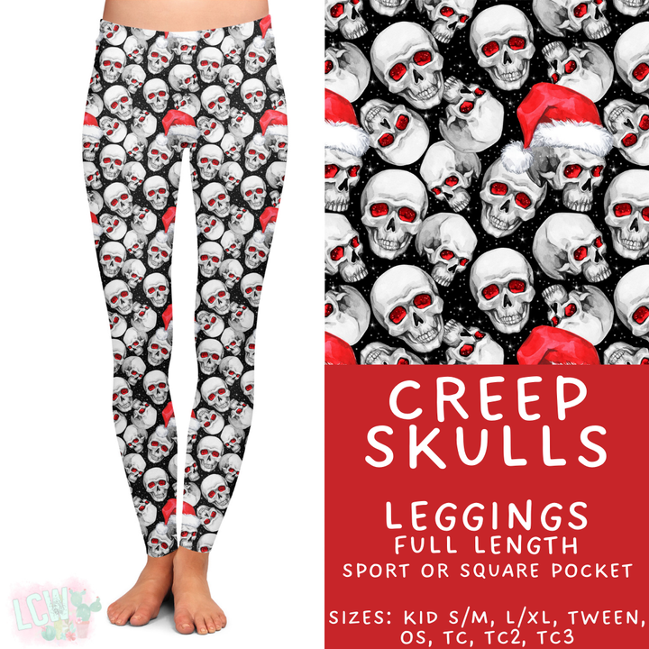 Batch #413 - Merry Creepmas 2 - Closes 9/15 - ETA early November - Creep Skulls Full Length Leggings