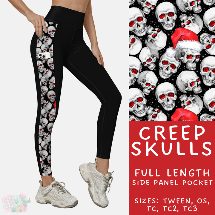 Batch #413 - Merry Creepmas 2 - Closes 9/15 - ETA early November - Creep Skulls Side Panel Pocket Leggings