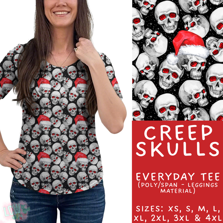 Batch #413 - Merry Creepmas 2 - Closes 9/15 - ETA early November - Creep Skulls Everyday Tee