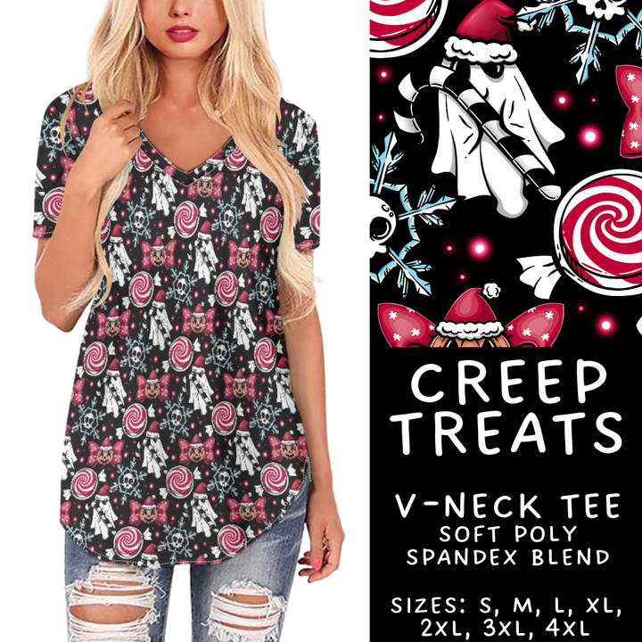 Batch #413 - Merry Creepmas 2 - Closes 9/15 - ETA early November - Creep Treats V-Neck Tee