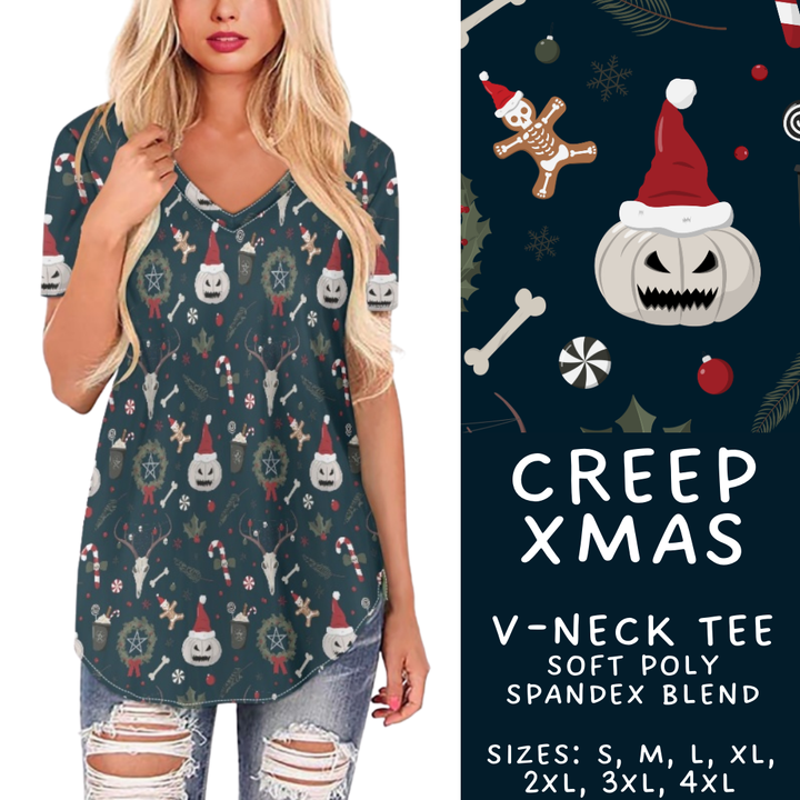 Batch #413 - Merry Creepmas 2 - Closes 9/15 - ETA early November - Creep Xmas V-Neck Tee