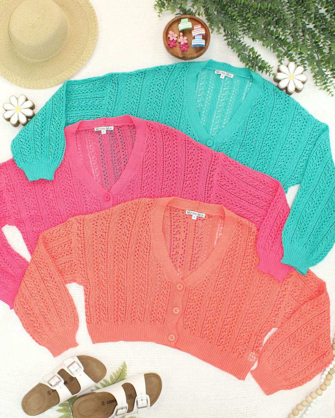 IN STOCK Callie Cropped Cardigan - Melon FINAL SALE