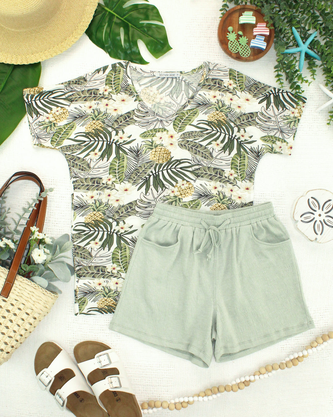 IN STOCK Chloe Cozy Top - Pineapple Leaf