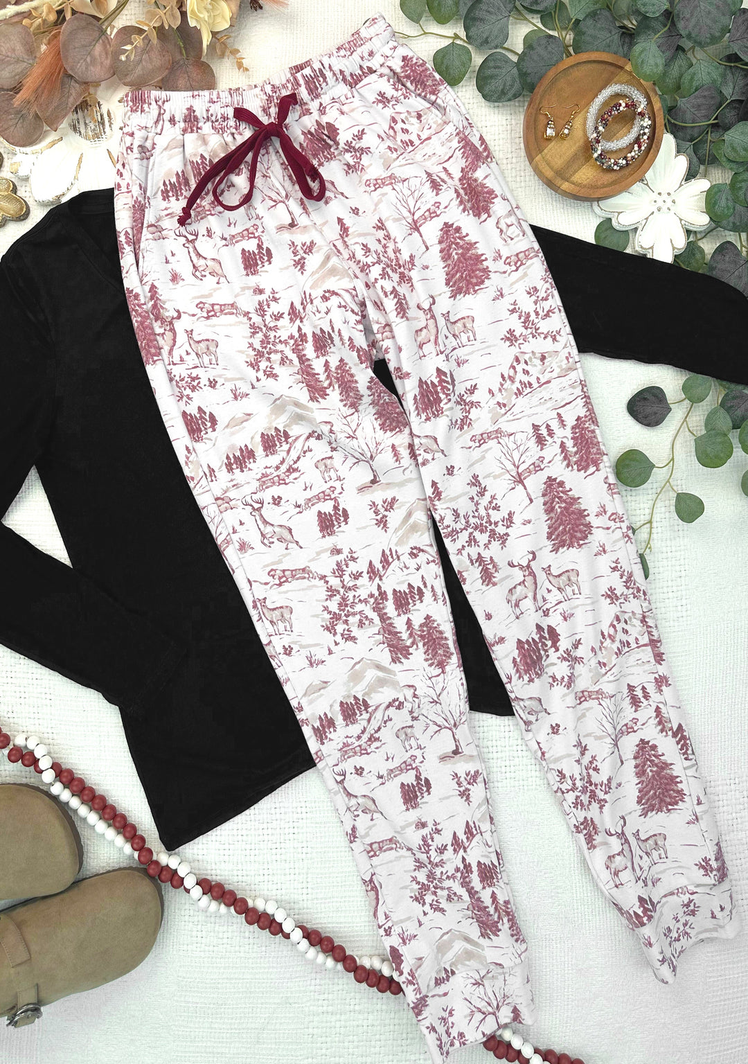 IN STOCK Classic Joggers -  Cranberry Woodland