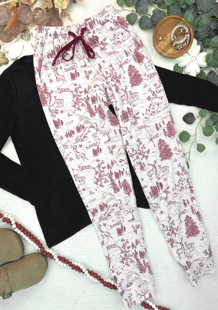 IN STOCK Classic Joggers -  Cranberry Woodland