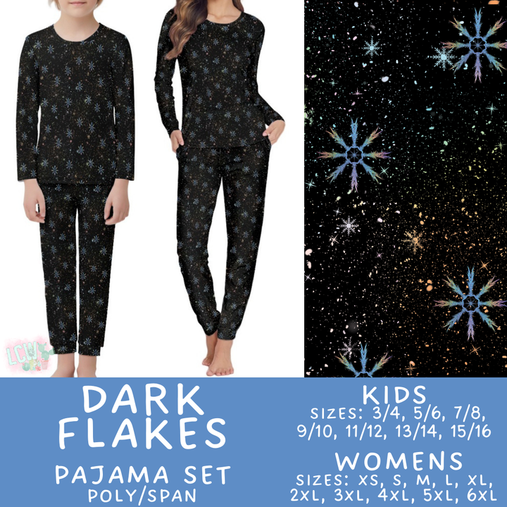 Batch #425 - Winter Family Pajamas - Closes 10/6 - ETA late Nov - Dark Flakes Women's & Kid's Pajama Set