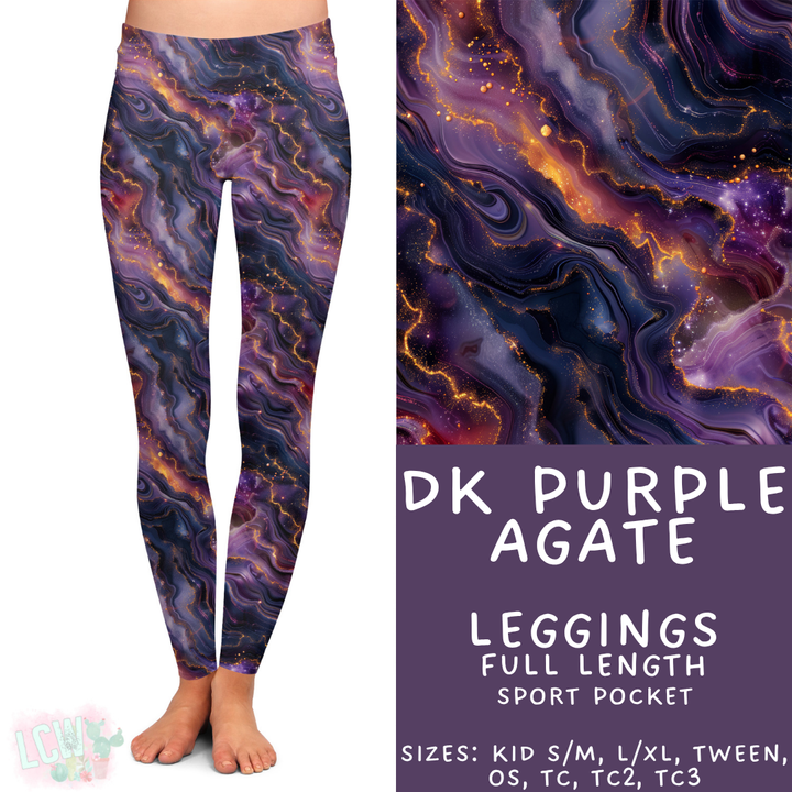 Batch #448 - Agate Collection - Closes 11/17 - ETA early Jan - Dk Purple Agate Full Length Leggings