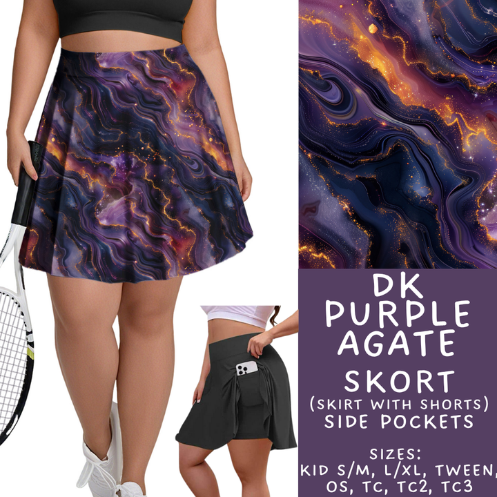 Batch #448 - Agate Collection - Closes 11/17 - ETA early Jan - Dark Purple Agate Skort