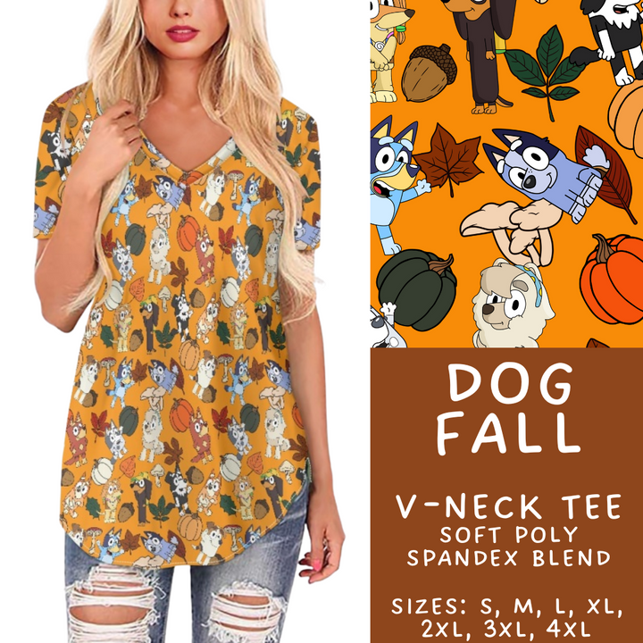 Batch #409 - Character Fall 2 - Closes 9/8 - ETA late October - Dog Fall V-Neck Tee