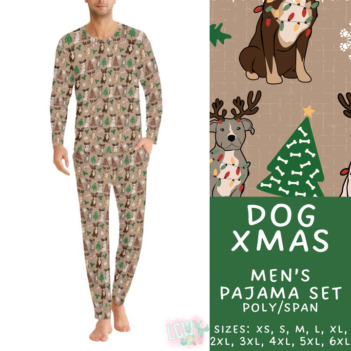 Batch #412 - Christmas Family Pajamas 2 - Closes 9/12 - ETA late October - Dog Xmas Men's Pajama Set