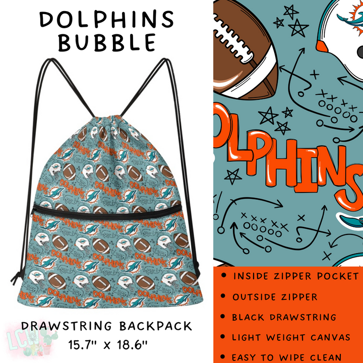 Batch #420 - End Zone Gear - Closes 9/26 - ETA mid Nov - Dolphins Bubble Drawstring Backpack
