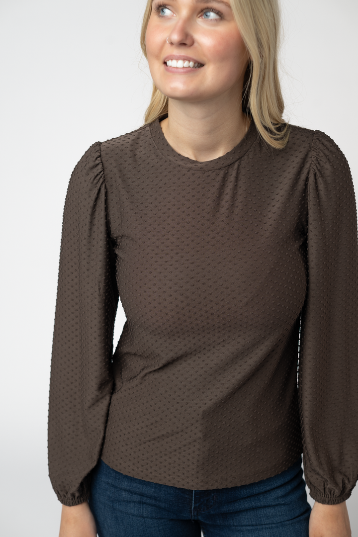 IN STOCK Miranda Dot Top - Brown