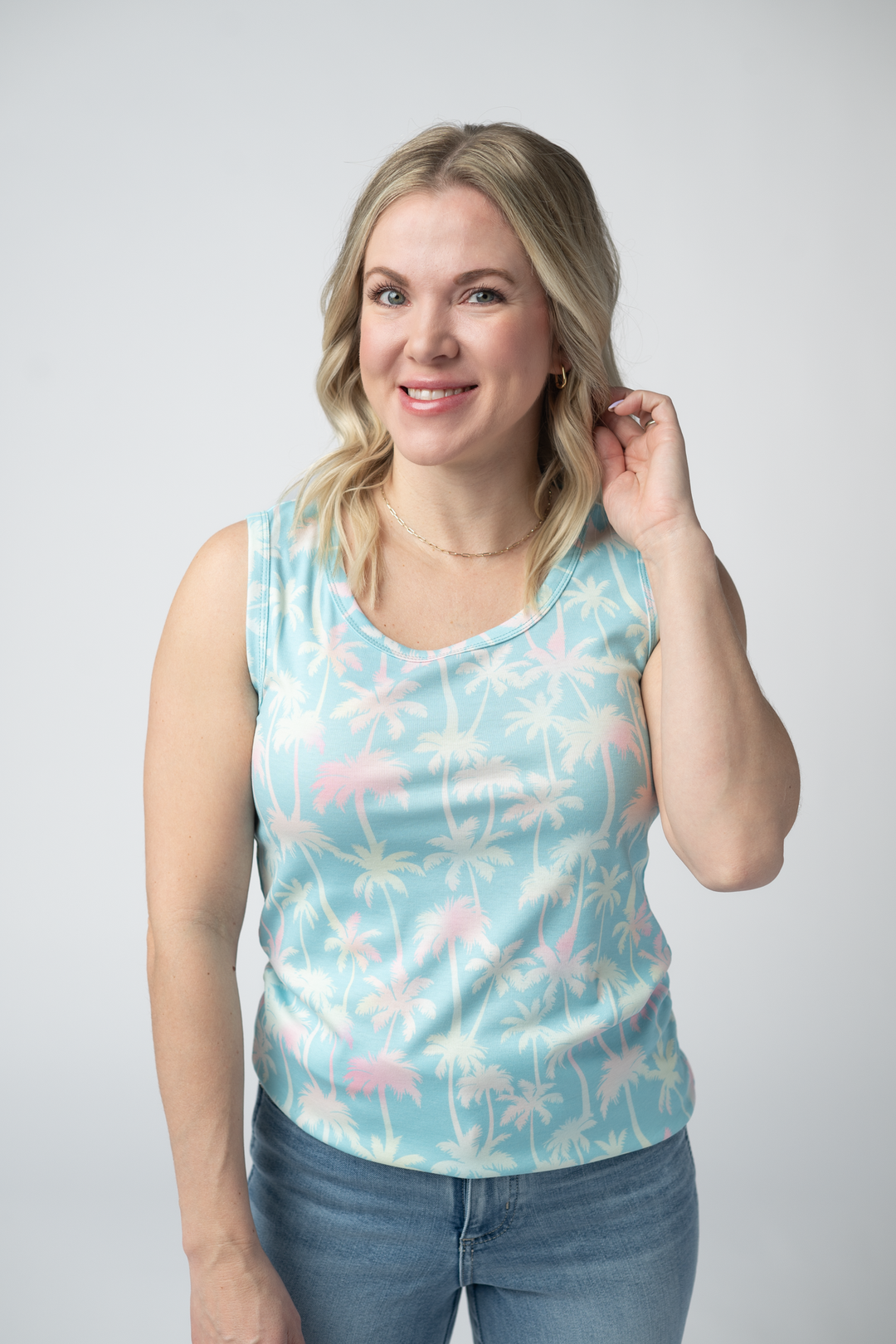 IN STOCK Ava Tank - Aqua Palm